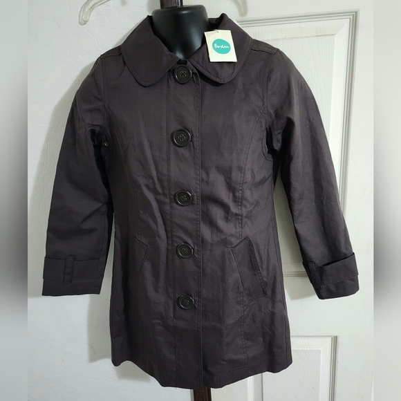 Boden Jackets & Coats Nwt Boden Brown Button And Zip Rain Jacket